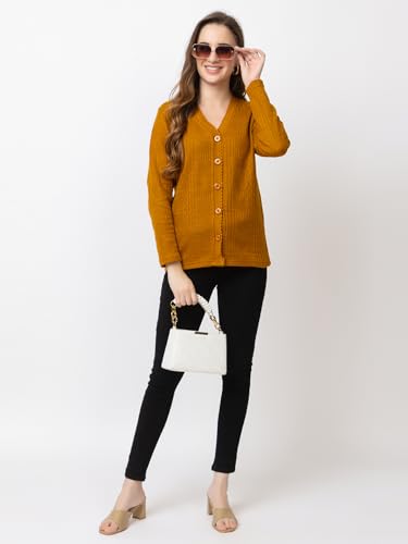 Image of Women's Warm Woolen Cardigan - Stylish Full Sleeve Knitwear for Winter, Cozy & Elegant Sweater