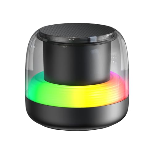 ETUCYNG Altavoz inalámbrico | Mini reproductor de música inalámbrico 5.0 con luz RGB | Reproductor de música de audio con 7 luces de respiración degradadas preestablecidas para viajes al aire libre