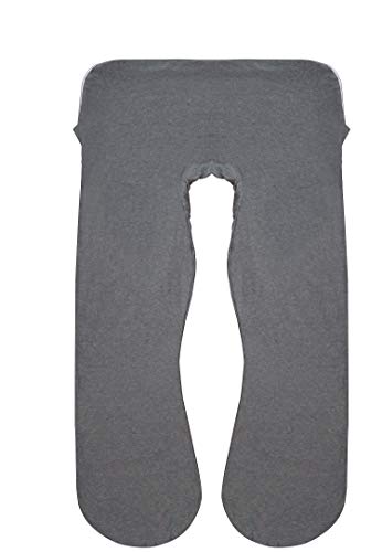 Pregnancy Pillow Cover U Shaped Premium Soft Jersey Cotton Pregnancy Pillow Case with Double Zipper Pregnancy Pillowcase Full Body Maternity Pillow Case Maternity Pillow Cover Grey 57x31.5 Inch