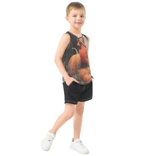 Pumpkin Stack Dark Boys Tank Tops Quik Dry Toddler Tank Top Undershirts T-Shirts for Sports,3T4