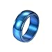 Epinki 8MM Anelli Inossidabile, Anello Rotante Lucido Blu Anello Antistress per Uomo Misura 20
