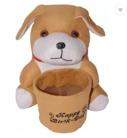 MOM World Cute Soft Stuffed Plushies Animal Puppy Dog Toy with Pen Holder Cute Teddy Pen Stand Holder for Study Table & Soft Toy for Kids Gift for Girls and Boys, (8x4 inches) (Brown) (B0DCT2ZPCL) Amazon Price History, Amazon Price Tracker