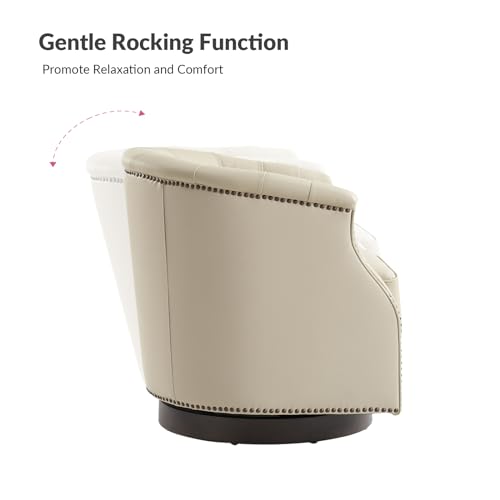 HULALA HOME Leather Swivel Rocker