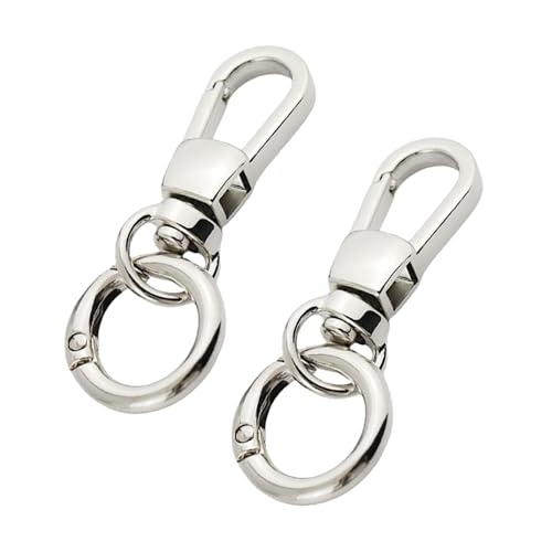 [Neyiem] 2セット ナスカン 二重リング キーホルダー 紛失防止 360度回転 アクセサリーパーツ バックパックストラップハンドメイド金具 手芸用品 DIY材料の商品画像（Amazon）