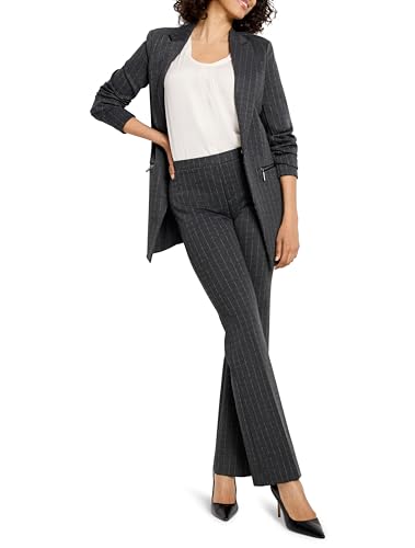 NIC+ZOE Womens Pinstripe Ponte Zip Jacket