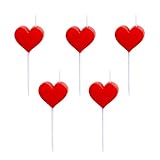Heart Shaped Birthday Candles, Heart Cake Candles Cupcake Topper Candles - 5 Pcs