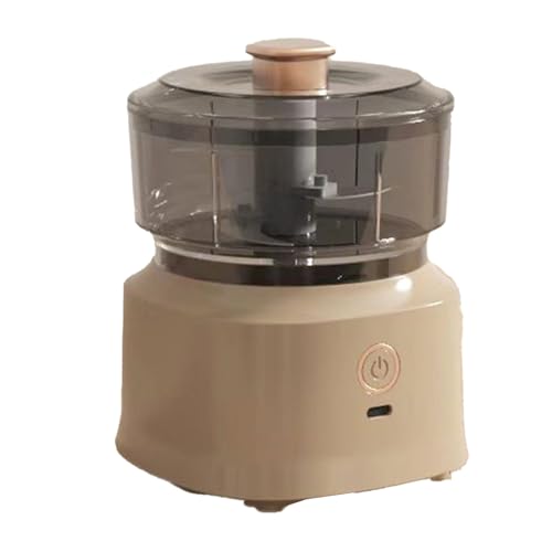 Electric Garlic Chopper, Garlic Crusher Multifunctional Stainless Steel Blades Cordless Food Processor Mini Food Processor for Kitchen (Dark Brown)