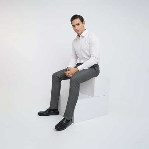 Image of Raymond Slim Fit Pure Cotton Checks Pattern Semi Cut Away Collar Formal Shirt