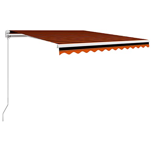 vidaXL Markise Einziehbar Handbetrieben Gelenkarmmarkise Balkonmarkise Sonnenschutz Sichtschutz Terrasse Balkon 350x250cm Orange Braun