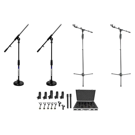 Rockville PRO-D7 KIT 7 Mic Drum Kit w/Bass+Snare+Overhead Microphones+(4) Stands