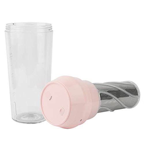 Centrífuga recarregável fácil de limpar copo de suco portátil, máquina de suco, aço inoxidável para cozinha doméstica (rosa)
