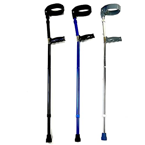 Bastón plegable con codo, muletas telescópicas para antebrazo, altura ajustable, puños ergonómicos, aluminio, ligeras