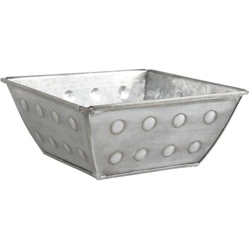 AUBRY GASPARD - Corbeille en Zinc Brossé Dimensions 20X20X9 cm - Design Élégant et Durable - Idéale pour Cuisine et Salon - Facile À Nettoyer - Couleur...