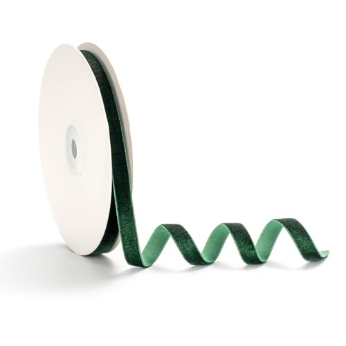 Aoksunova Cinta De Terciopelo Verde Oscuro Para Regalo, Cinta De Terciopelo, Cinta De Regalo, 1 Cm X 9 M Aoksunova Cinta De Terciopelo Verde Oscuro Para Regalo, Cinta De Terciopelo, Cinta De Regalo, 1 Cm X 9 M