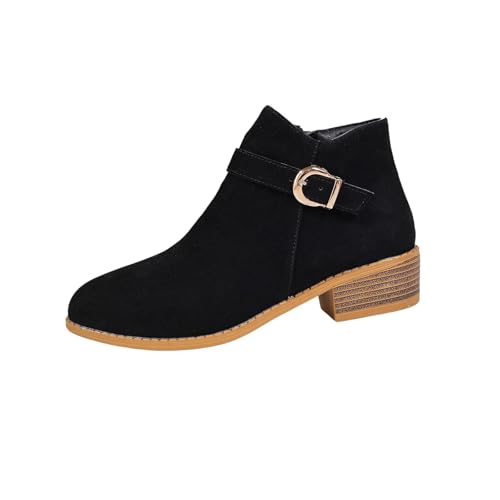 Bottes courtes à lacets finis les pieds douloureux bout rond femme