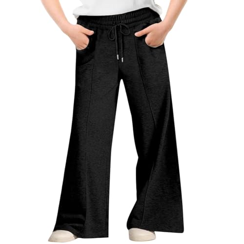 Girls Baggy Sweatpants Wide Leg Sweat Pants Elastic High Waist Drawstring Athletic Joggers Preppy Clothes with Pockets2