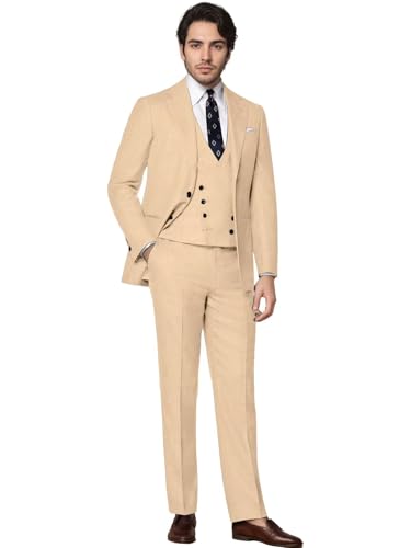 ORBITRAY Mens Suit 3 Piece Slim Fit Suit for Men Formal Business Suit Wedding Groom Prom Tuxedo Dinner Party OB01