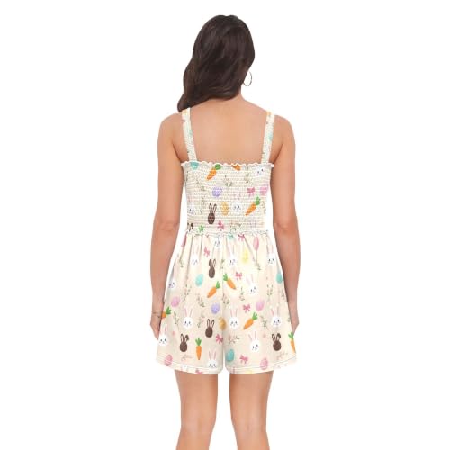 Mameluco de flores de Pascua para mujer con cuello cuadrado casual 3