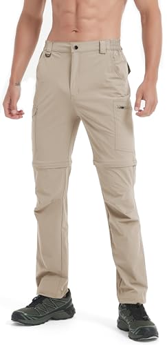 Image of Men's Hiking Pants Convertible Zip Off Lightweight Waterproof Quick Dry Outdoor Fishing Travel Safari Camping