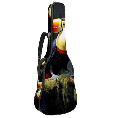 Belle housse pour guitare acoustique étanche imprimé toucan multicolore