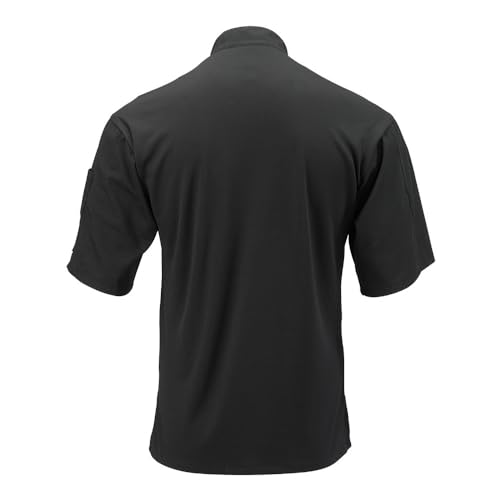 Image of Mercer Culinary Millennia Air Short Sleeve Men's Cook Jack with Full Mesh Back, Large, Black