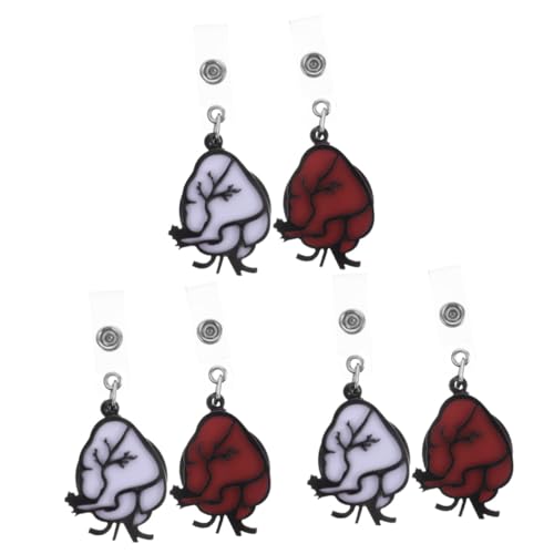 Porte-badge rétractable en cœur lot de 6 pièces avec cordon extensible