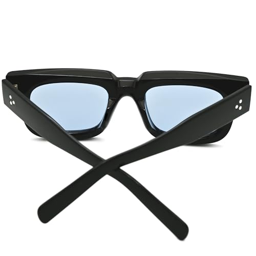 Onrtry Square Frame Sunglasses for Men Women Chunky Rectangle Sun Glasses Black Shades3