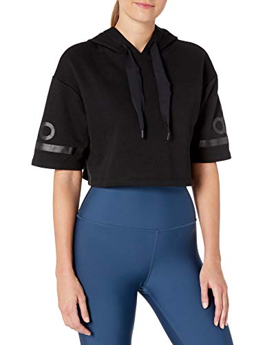 Alo Yoga Women's Alo Jersey Cropped Hoodie, Black, Medium