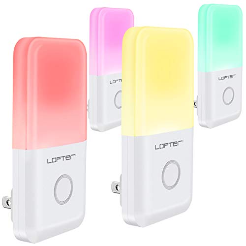 Plug-in Night Lights for Kids, RGB Colorful LED Wall Night Light with Dusk
