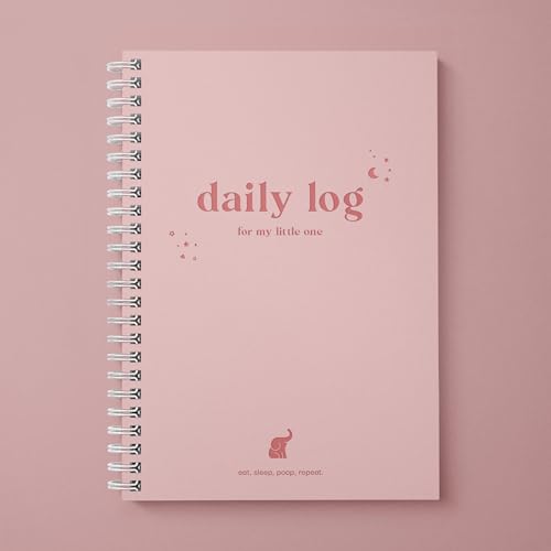 Bubbarino: Baby Daily Log Book, Track and Monitor Newborn Nursing, Sleep, Diaper and Milestones. Gift for New Parents, Grandparents, Babyshower, Nanny or Daycare - Hardcover Spiral Leather A5 (Pink)