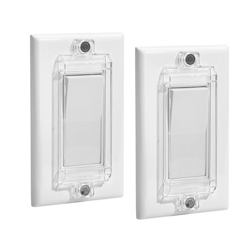 Bates Magnetic Light Switch Guard, 2 Pack, Clear, Child Proof Cover, Lock, Wall Switch Guard