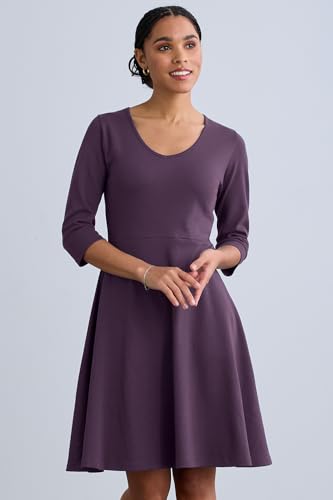 Image of Fair Indigo Women's 100% Organic Pima Cotton Half Sleeve V-Neck Dress