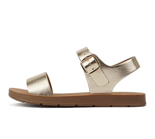 Image of Soda PLENTY ~ Women's Strappy Ankle Wrap Buckle Fashion Flat Sandals | Casual Sandals