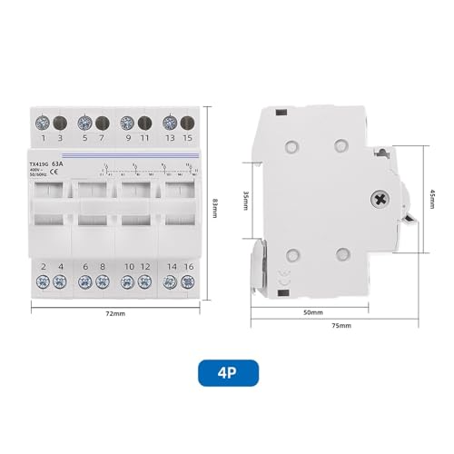 Interrupteur d'isolement transfert manuel 63A pour double alimentation électrique