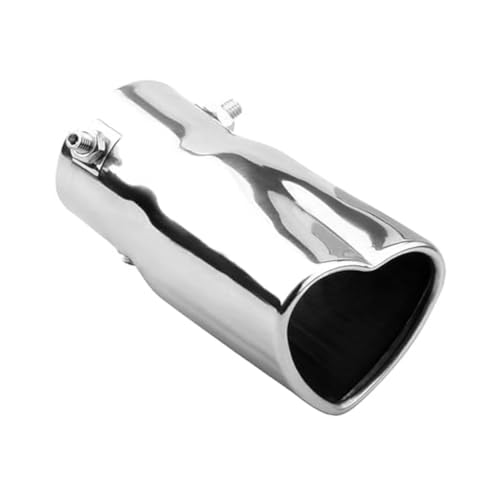 tpnidaii 車外用品 ストレート式 マフラー カッター 心形 排気管 エキゾーストチップ マフラー パイプ テールパイプ径38-53mm適応 口径2.5インチ 大口径 外装 パーツ ドレスアップ カスタム ステンレス製 (シルバー)