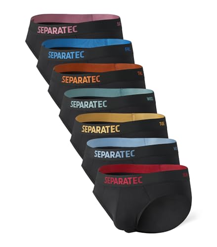 Separatec Mens Underwear Briefs Breathable Moisture Wicking Rayon Made From Bamboo Cooling Briefs Underwear for Men 7 Pack