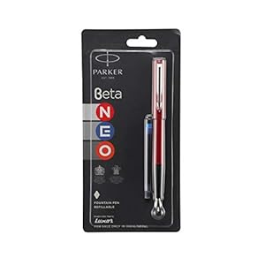 Parker Beta Neo CT | Fountain Pen | Body Color – Red | Ink Color – Blue