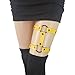alisikee 2PCs Adjustable Faux Leather Leg Garter Belt, 2 Rows Elastic Punk Thigh Garters for Halloween Parties Cosplay, Yellow
