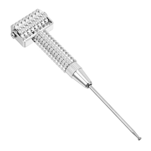 HEMOTON Pluma de Masaje para Orejas Rodillo de Resorte de Cobre Flexible, Sonda Detectora de Puntos de Acupuntura, Herramienta Multifuncional Plateada para Bienestar y Relajación Hogar