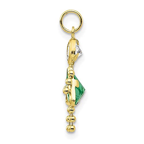 Auriga Fine Jewelry 10K Yellow Gold August Girl Birthstone Charm Pendant For Women (L- 20 Mm, W- 10 Mm) #TOP1