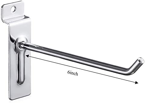 Polmart 6" Heavy Duty Slatwall Panel Hooks - Pack of 96 (6-inch)