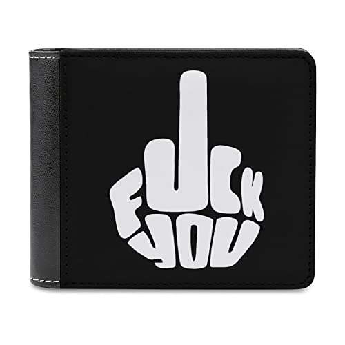 Fuck You Men's Minimalist Wallet Blocking Leather Bifold Wallet Slim Purse with 6 Credit Card4