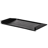 NavePoint Cantilever Server Shelf Vented Shelves Rack Mount 19 Inch 1U Black 10.5 Inches 270mm deep