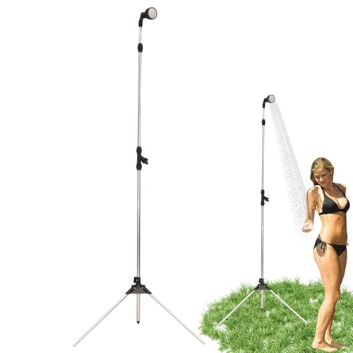 BommFu Kit de ducha al aire libre | Juego exterior para jardín | Cabezal de ducha ajustable para aleación de aluminio Poolside y PP de baño expuesto independiente - de baño expuesto