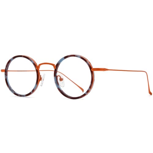 Image of FONEX Acetate Titanium Glasses Frame Men 2024 New Round Eyeglasses Spectacles Eyewear F85844