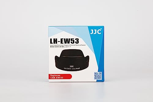 JJC EW-53 Parasol Reversible de Bayoneta para cámara Canon EF-M 15-45 mm f/3.5-6.3 IS STM Lente/Canon RF-S 18-45mm F4.5-6.3 IS STM Lente, reemplazar Canon EW-53 - Negro