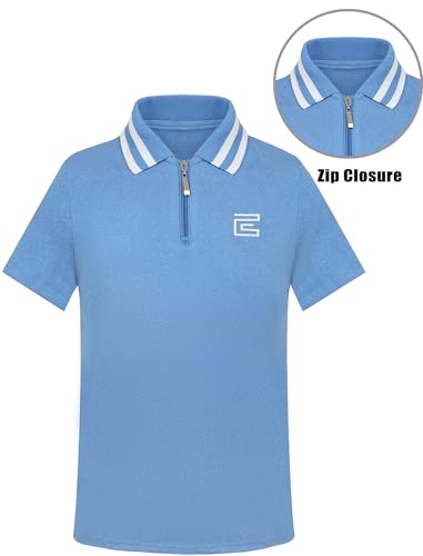 Image of EXARUS Girls Golf Polo Tennis Shirts Sleeveless Kids V-Neck Tank Tops | Equestrian UPF 50+ Quick Dry Clothes