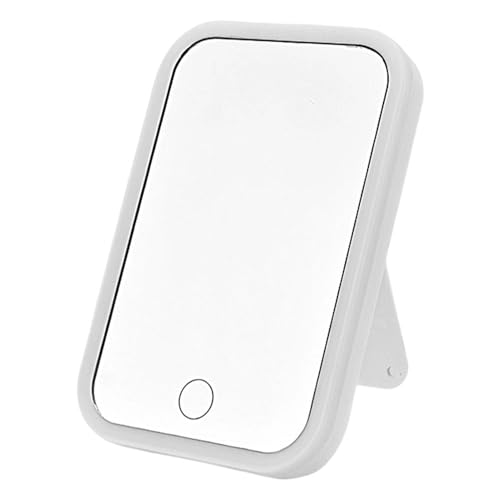 Espejo de cortesía de control táctil, vidrio LED plegable, luz recargable con 3 modos, lámpara de maquillaje de acrílico resistente, elegante decoración de dormitorio con diseño moderno, para