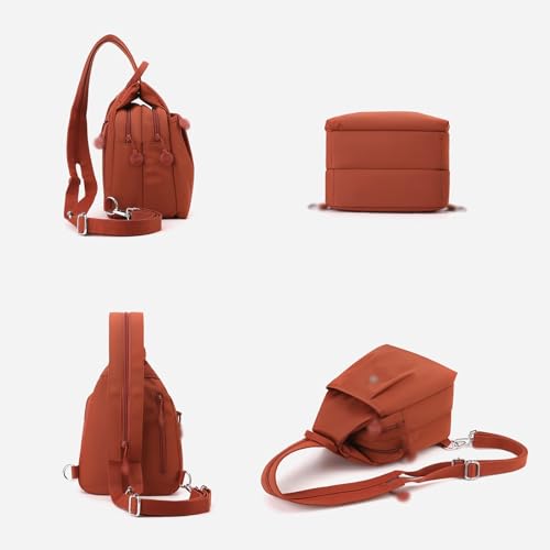 Pickelect Backpack, Pickelect Waterproof 2-Way Commuter Bag, Large Capacity Convertible Shoulder Bag for Travel(Orange)2