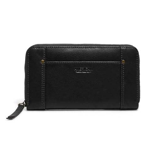 American Leather Co. Austin Continental Wallet for Women, Black, 100% Genuine Leather Wallet for Cards with RFID Contactless Technology, Functional & Fashionable, Women's Wallets with Bifold Slots